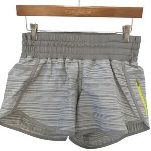 LULULEMON Gray & White Stripe Running Workout Yoga Shorts – Size 6